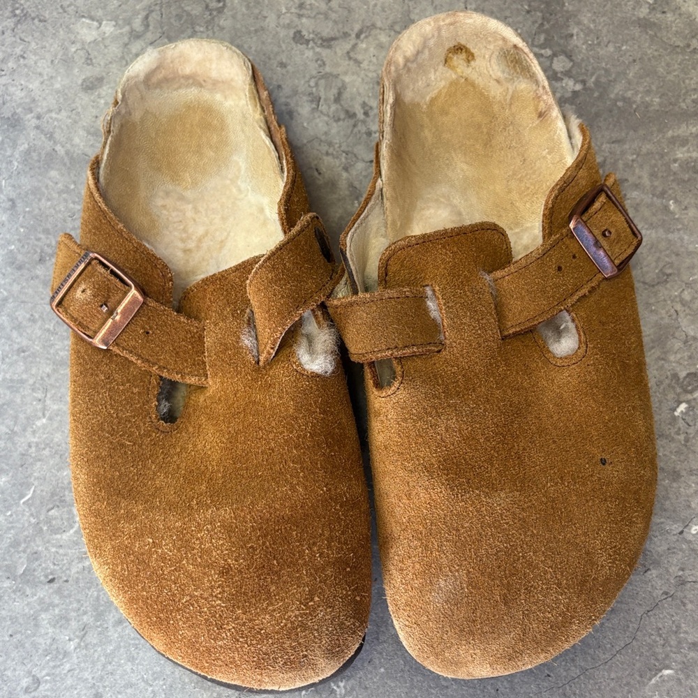 Birkenstock Tan Suede Mules